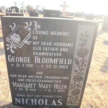 BLOOMFIELD George 1910-1983 &amp; Margaret Mary Helen 1912-2013