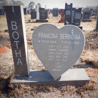 BOTHA Francina Berindina 1948-2005