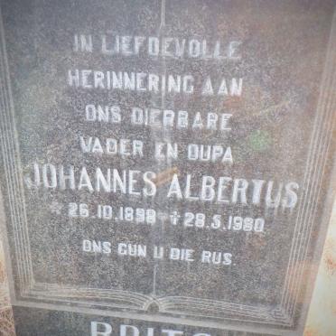 BRITS Johannes Albertus 1898-1980