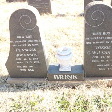 BRINK Francois Johannes 1914-1978 &amp; G.W.J. VAN WYK 1918-1992