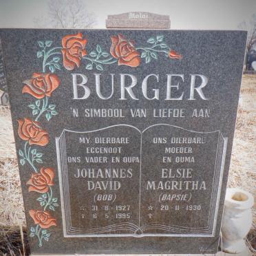 BURGER Johannes David 1927-1995 &amp; Elsie Magritha 1930-