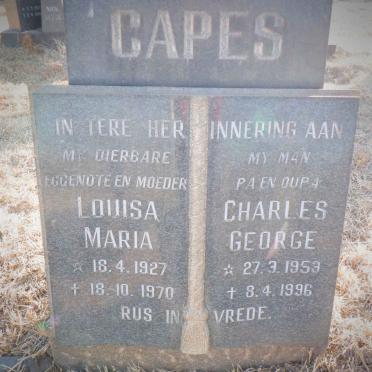 CAPES Charles George 1953-1996 :: CAPES Louisa Maria 1927-1970