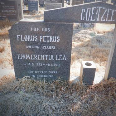 COETZEE Florus Petrus 1917-1973 &amp; Emmerentia Lea 1923-2010