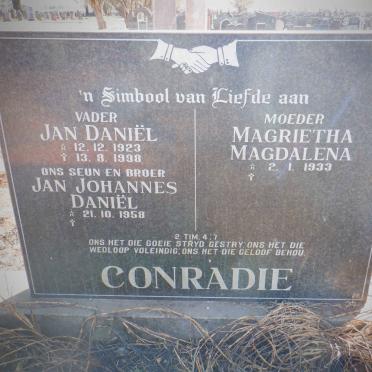 CONRADIE Jan Daniël 1923-1998 &amp; Magrietha Magdalena 1933- :: CONRADIE Jan Johannes Daniël 1958-