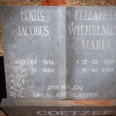 COETZEE Louis Jacobus 1914-1994 &amp; Elizabeth Wilhelmina Maria 1914-2006
