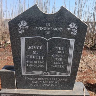 CHETTY Joyce M. 1940-2007
