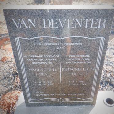 DEVENTER Barend P.H., van 1917-2002 &amp; Petronella W. 1922-2004