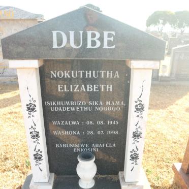 DUBE Nokuthutha Elizabeth 1945-1998
