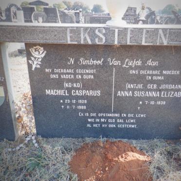 EKSTEEN Machiel Casparus 1929-1988 &amp; Anna Susanna Elizabeth JORDAAN 1938-