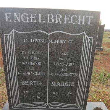 ENGELBRECHT Bertie 1925-2004 &amp; Margie 1930-