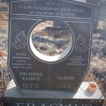 ERASMUS Johannes Rasmus 1940-2002 &amp; Gladys 1944-2008