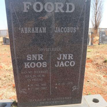 FOORD Abraham Jacobus 1950-2007 :: FOORD Abraham Jacobus 1976- 