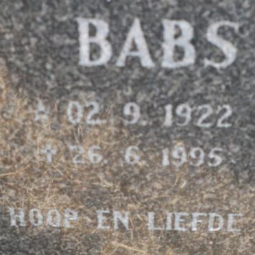 FOURIE Babs 1922-1995