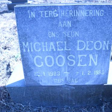 GOOSEN Michael Deon 1983-1983