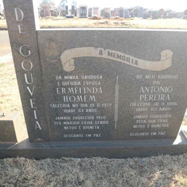 GOUVEIA Antonio Pereira, de -1986 &amp; Ermelinda Homem -1972