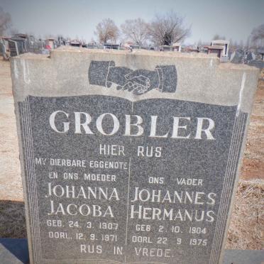 GROBLER Johannes Hermanus 1904-1975 &amp; Johanna Jacoba 1907-1971