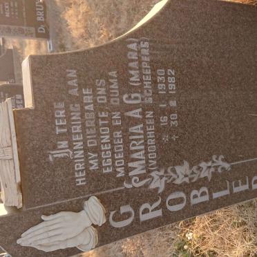 GROBLER Maria A.G. previously SCHEEPERS 1930-1982