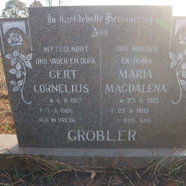 GROBLER Gert Cornelius 1917-1988 &amp; Maria Magdalena 1913-1995