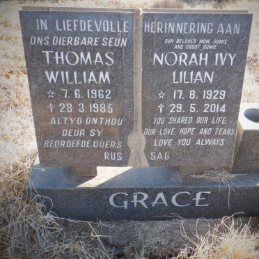 GRACE Thomas William 1962-1985 &amp; Norah Ivy Lilian 1929-2014
