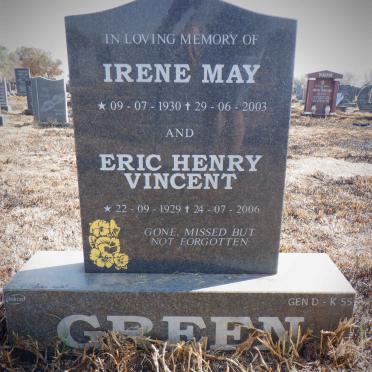 GREEN Eric Henry Vincent 1929-2006 &amp; Irene May 1930-2003