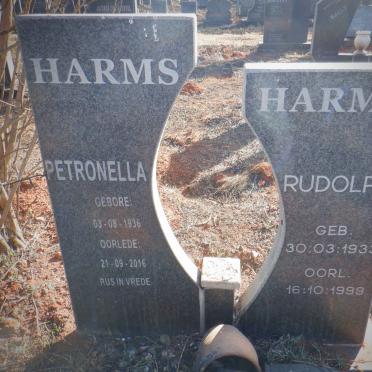 HARMS Rudolph 1933-1999 &amp; Petronella 1936-2016