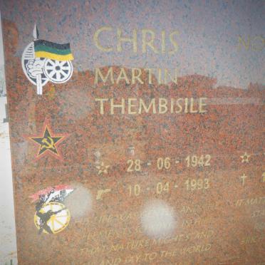 HANI Chris Martin Thembisile 1942-1993 :: HANI Nomakhwezi Lerato 1978-2001