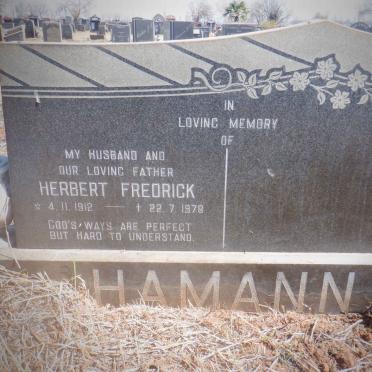 HAMANN Herbert Fredrick 1912-1978