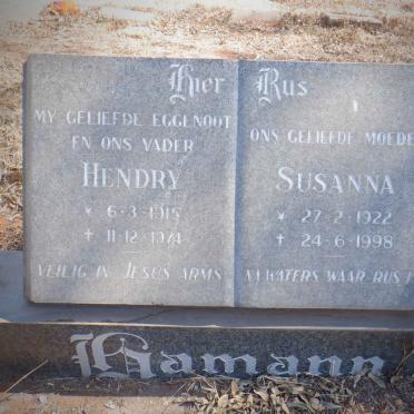 HAMANN Hendry 1915-1974 &amp; Susanna 1922-1998