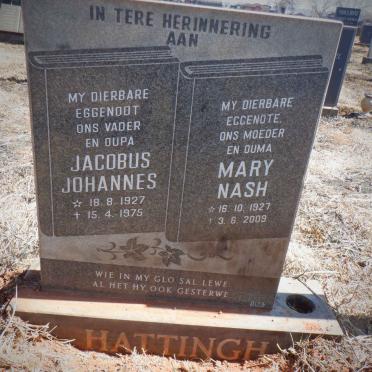 HATTINGH Jacobus Johannes 1927-1975 &amp; Mary NASH 1927-2009