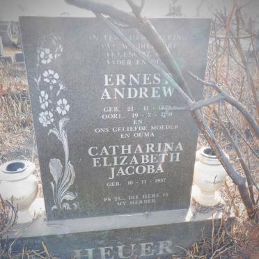 HEUER Ernest Andrew 1928-2001 &amp; Catharina Elizabeth Jacoba 1937-