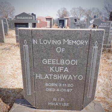 HLATSHWAYO Geelbooi Kufa 1920-1997