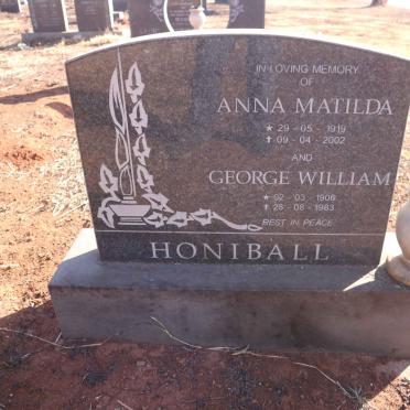HONIBALL George William 1906-1983 &amp; Anna Matilda 1919-2002