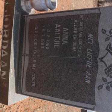 JORDAAN Anna Aaltjie 1929-1993