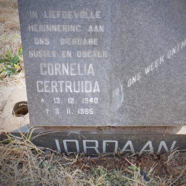 JORDAAN Cornelia Gertruida 1940-1985