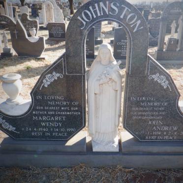 JOHNSTON John Andrew 1934-2003 &amp; Margaret Wendy 1940-1990
