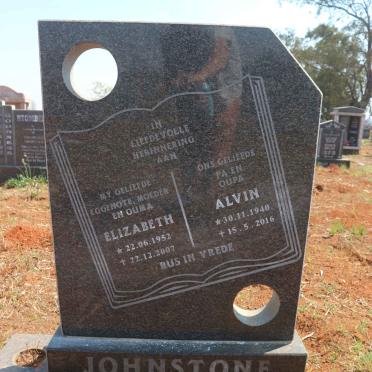 JOHNSTONE Alvin 1940-2016 &amp; Elizabeth 1952-2007