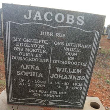JACOBS Willem Johannes 1928-2005 &amp; Anna Sophia 1928-2004