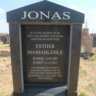 JONAS Esther Mamahlehle 1965-2012