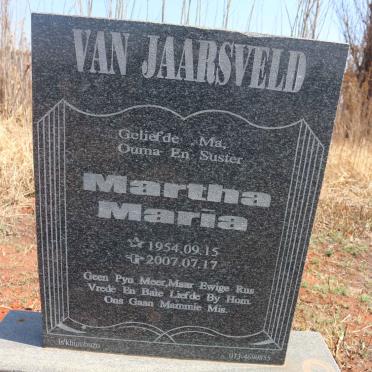 JAARSVELD Martha Maria, van 1954-2007 