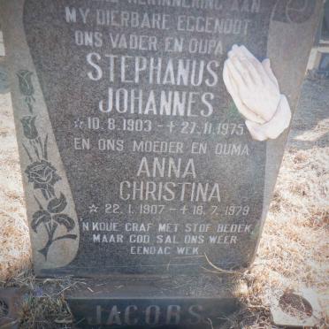 JACOBS Stephanus Johannes 1903-1975 &amp; Anna Christina 1907-1979