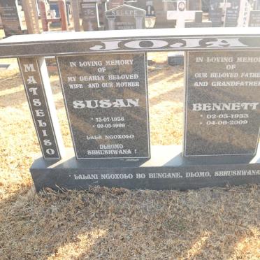 JOJA Bennett 1933-2009 &amp; Susan 1936-1999