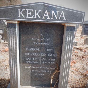 KEKANA John Kgalemone 1950-2010 &amp; Thandiwe Theodorah 1959-1995