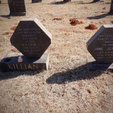 KILLIAN Willem J. 1911-1972 &amp; Jane Johanna 1912-1991