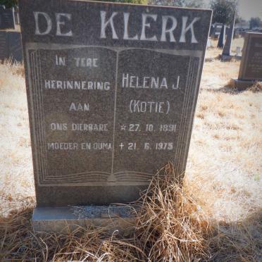 KLERK Helena J., de 1891-1975