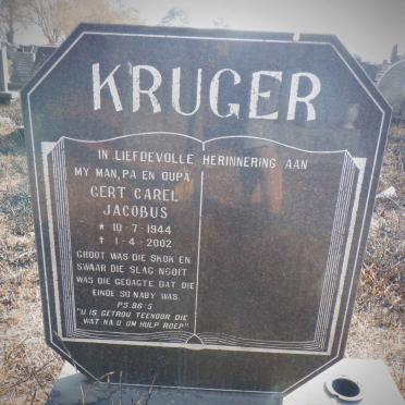 KRUGER Gert Carel Jacobus 1944-2002