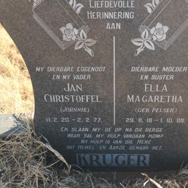 KRUGER Jan Christoffel 1920-1977 &amp; Ella Magaretha PELSER 1918-1988
