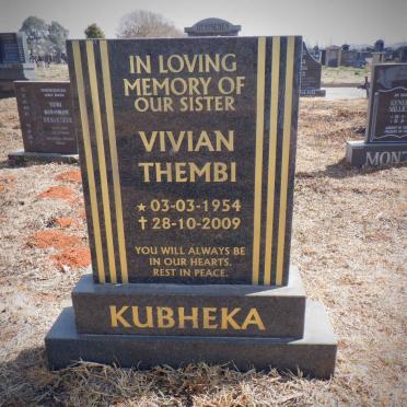KUBHEKA Vivian Thembi 1954-2009