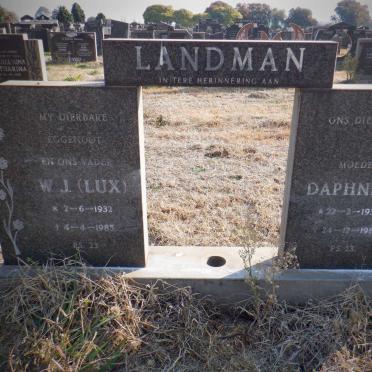 LANDMAN W.J. 1932-1985 &amp; Daphne E. 1937-1987