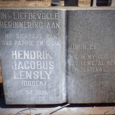 LENSLY Hendrik Jacobus 1925-1990