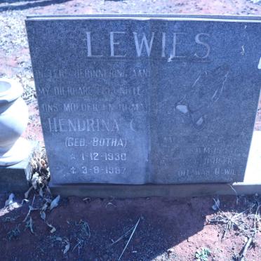 LEWIES Hendrina O. nee BOTHA 1930-1987